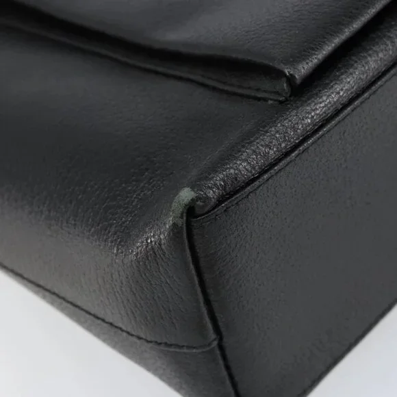 GUCCI Tote Bag Leather Black Gold 002 1817 0336 Auth ep12099